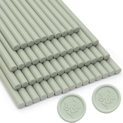 52pcs Sage Green Wax Sealing Sticks, Andotopee Glue Gun Adhesive Seal Sticks by Andotopee