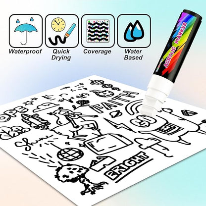 FansArriche Acrylic Paint Markers, 15mm Jumbo Felt Tip, 3 White Waterproof and - Image 5