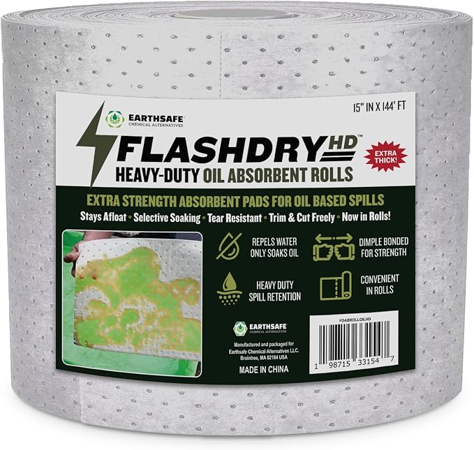 FLASHDRY Heavy Duty Oil Absorbent Roll by FLASHDRY