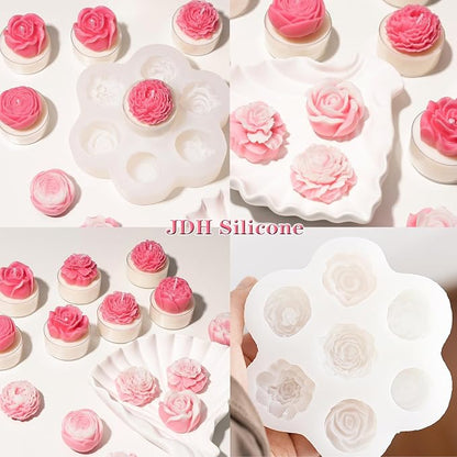 7 Sets Flower Candle molds, 3D Valentin e's Day Mold - Image 8
