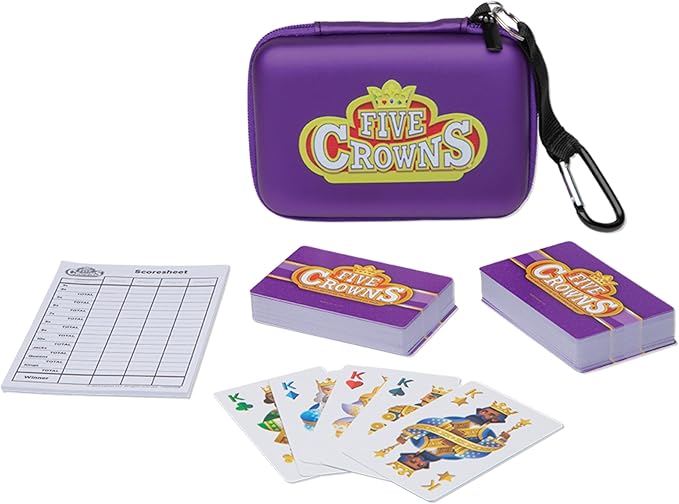 Five Crowns Travel Case Bundle, Scorecard Included – Card Game by PlayMonster