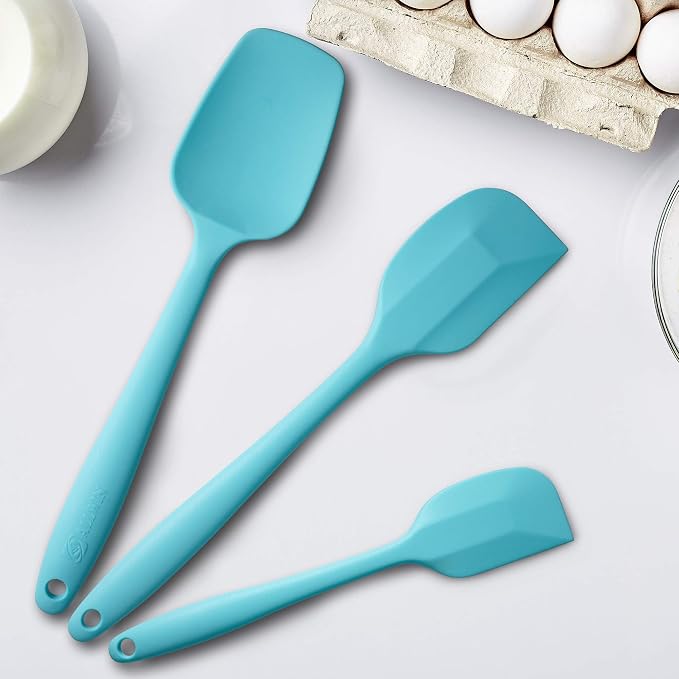 Silicone Spatula 3-piece Set, Ergonomic Handle High Heat-Resistant Spatulas - Image 4