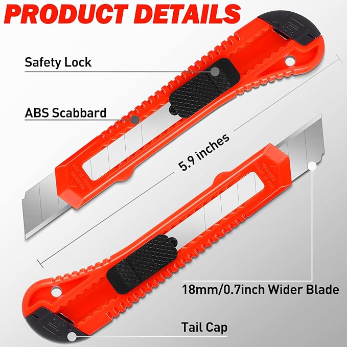 DIYSELF 14 Pack Box Cutter Retractable, Box Cutter Knife - Image 4