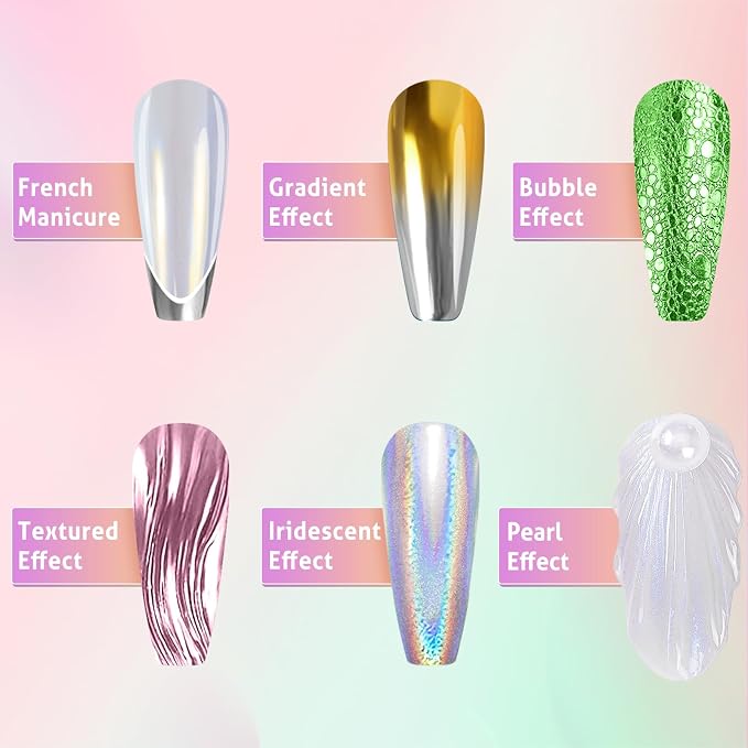Gold Silver Chrome Nail Powder, 24 Colors White Pearl Unicorn Iridescent - Image 4