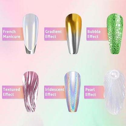Gold Silver Chrome Nail Powder, 24 Colors White Pearl Unicorn Iridescent - Image 4