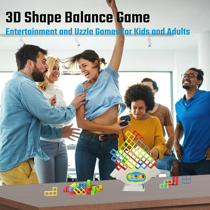 64 Pcs Tetra Tower Stack Game, Team Tower Tumble Giant Stacking Game, Balance - Image 4