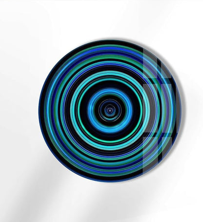 My Photostation.com 10'' Diameter Blue and Green Round Glass Wall Art Tempered - Image 2