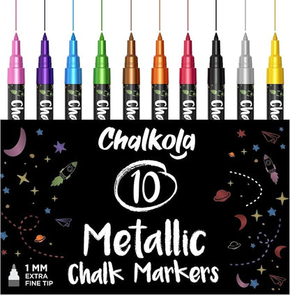 Chalkola Extra Fine Tip Metallic Chalk Markers by Chalkola