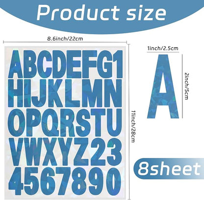 Starboling Letter Stickers, 2 inch 8 Sheets Dark Blue Alphabet Sticker - Image 2