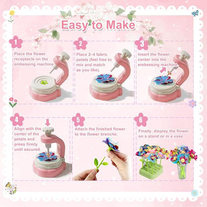 Xuoent Fabric Flower Bouquets Toys, Kids Craft Kits Ages 4-12, DIY Flower - Image 6