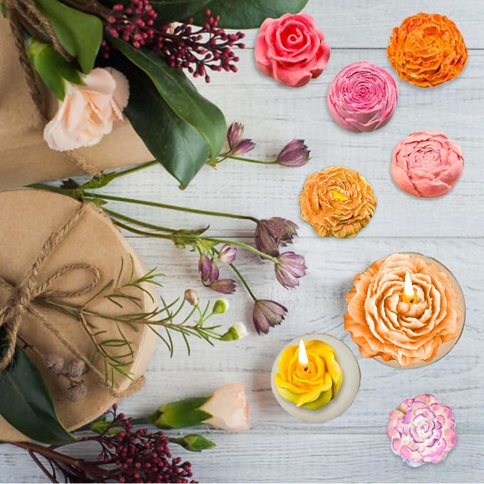 3 PCS Rose Flower Silicone Molds, Flower Candle Molds - Image 3