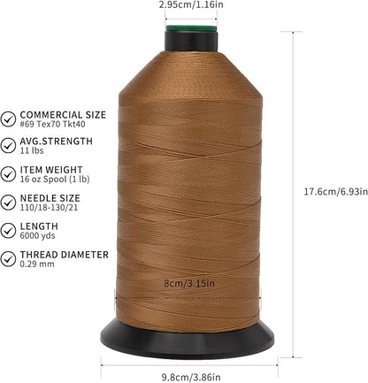 Extra Strong Bonded Nylon Thread #69 Tex70 – 16 OZ, Versatile Stitching Solution - Image 2
