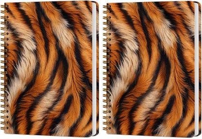 2 PCs Tiger Journaling Notebooks Tiger Print Spiral Notebook Animal Print by Unknown
