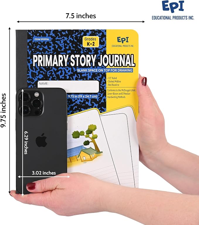 EPI Marble Hardcover Primary Ruled Composition Notebook | 200 Pages, 9.75 x 7.5 - Image 3