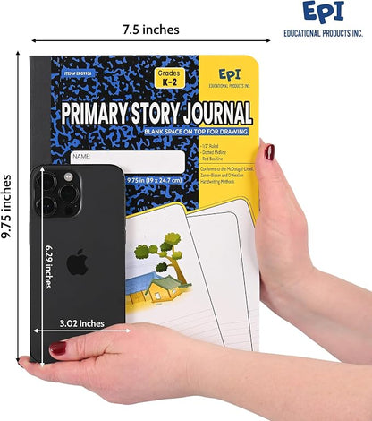 EPI Marble Hardcover Primary Ruled Composition Notebook | 200 Pages, 9.75 x 7.5 - Image 3
