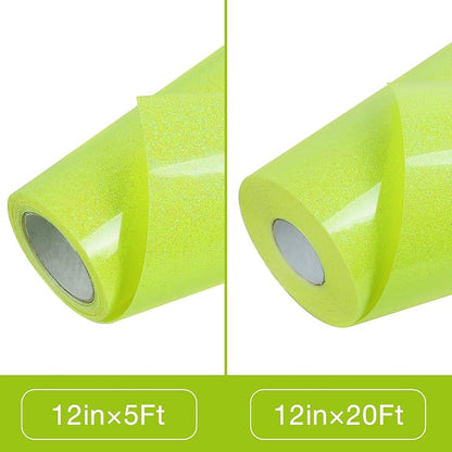 TORC Yellow Glitter HTV Heat Transfer Vinyl 2 Rolls Iron on Vinyl - Image 3