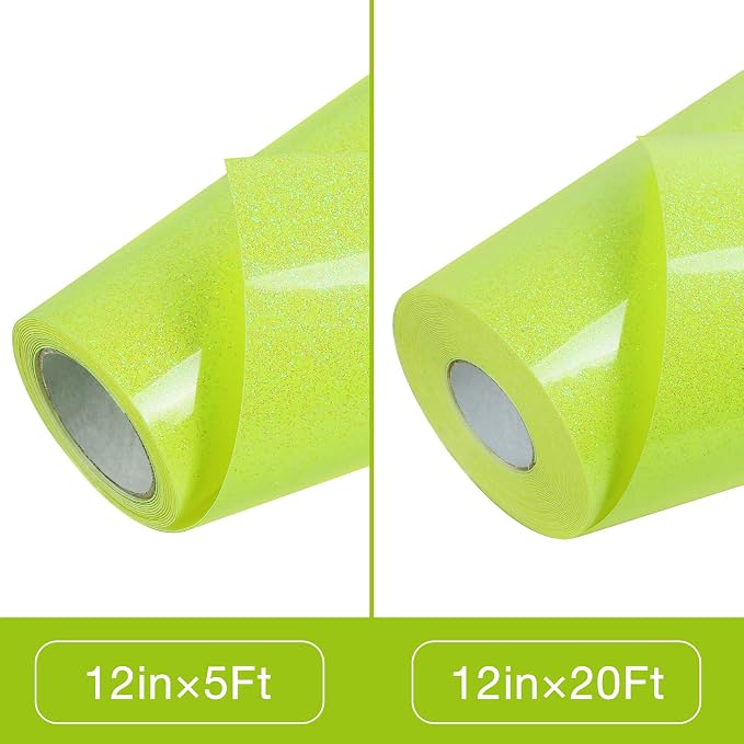 TORC Yellow Glitter HTV Heat Transfer Vinyl Large Roll 12 inch x 20 ft Sparkly - Image 3