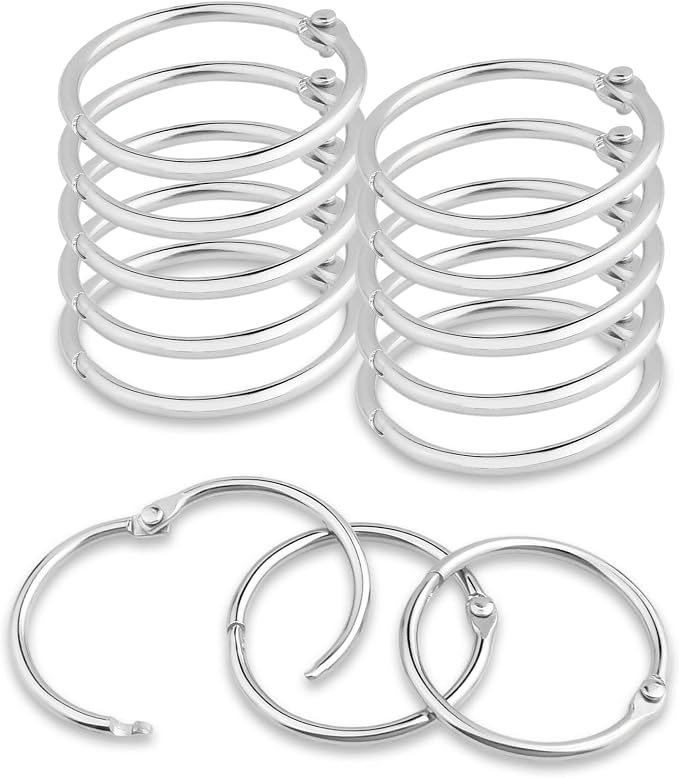 CooBigo 50 Pack Binder Ring, Metal Book Ring Paper Ring Holder 1-1/2-Inch Loose by CooBigo