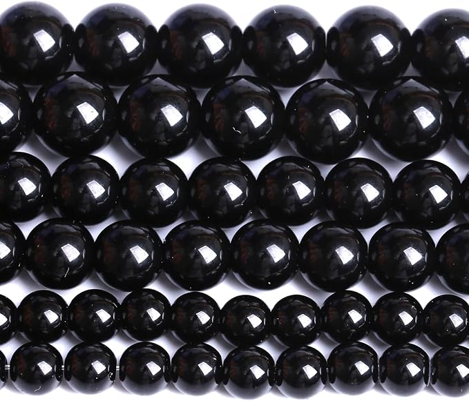 10MM Natural Black Agate Gemstone Beads Round Loose Stone Beads by Unknown