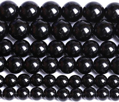 10MM Natural Black Agate Gemstone Beads Round Loose Stone Beads by Unknown