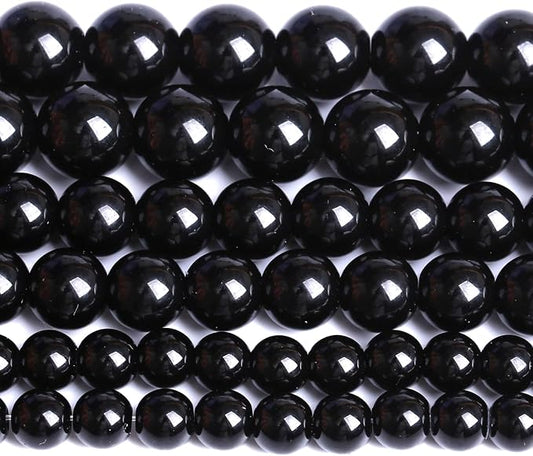 12MM Natural Black Agate Gemstone Beads Round Loose Stone Beads by Unknown