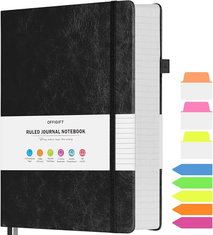 Lined Journal Notebook, Large A5 College Ruled Notebook, 312 Numbered Pages by OFFIGIFT
