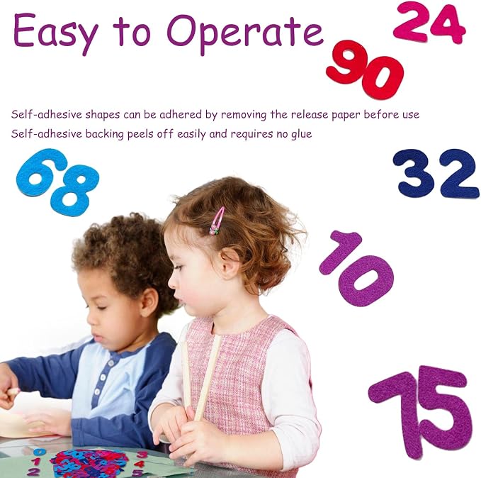 Number Stickers, Felt Stickers for Kids, Felt Numbers for Crafts, Craft - Image 7