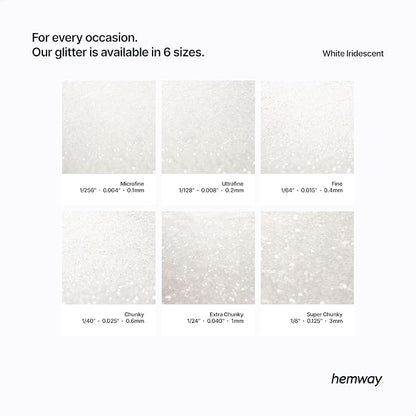 Hemway Glitter for Resin 100g White Iridescent Metallic Crystals for Epoxy - Image 3