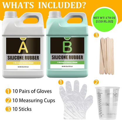 Silicone Molds Making Kit 170oz, Super Elastic 15A Silicone Rubber - Image 2