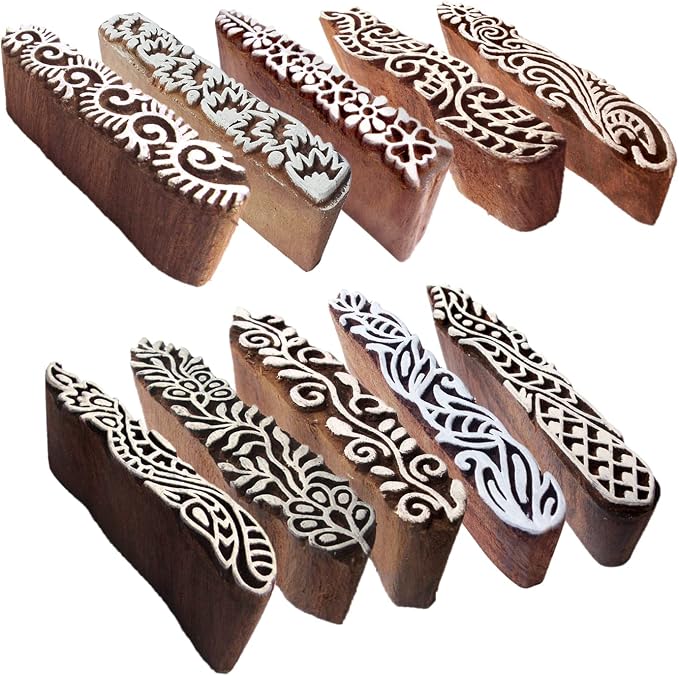 Clay Printing Stamps Urban Border Design Wood Blocks Htag2157 - Image 9