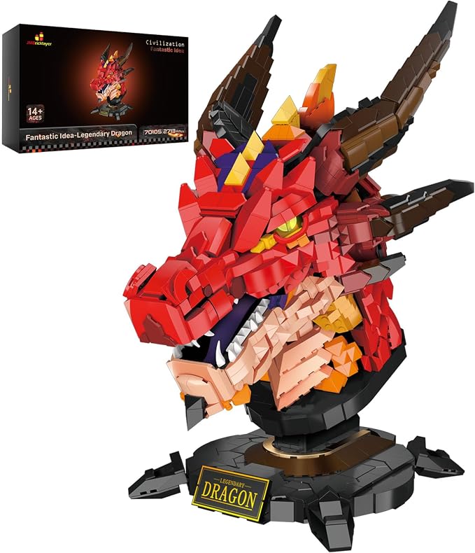 JMBricklayer Dragon Set for Adults 70105, Cool Animals Model Dragon Head by JMBricklayer