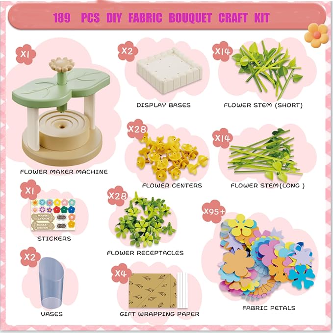 Toys for Girls 3 4 5 6 7 8 9 10 Years Old, Fabric Flower Bouquets for Girls - Image 5