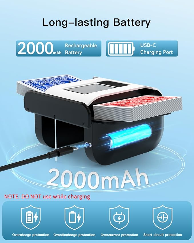 Automatic Card Shuffler, Rechargeable Cards Shuffler Machine - Image 3