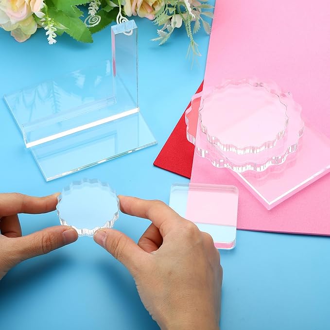 PATIKIL Acrylic Stamp Block, 1 Pack Clear Stamping Block - Image 4