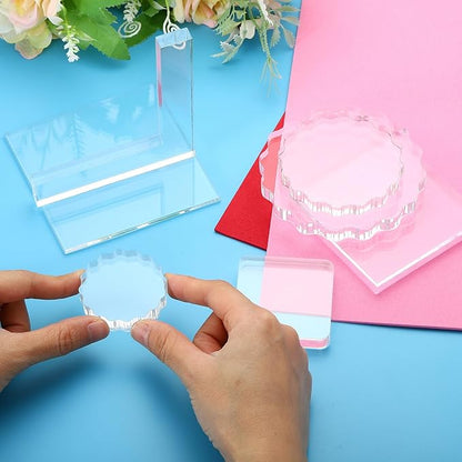 PATIKIL Acrylic Stamp Block, 1 Pack Clear Stamping Block - Image 4