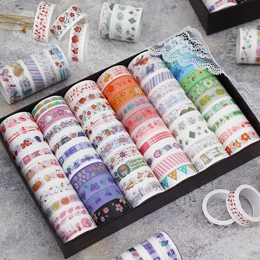 60 Rolls Cartoon Washi Tape Set Washi Tape Stickers Decorative Washi Tapes - Image 2