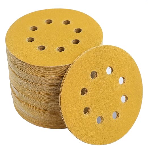 5-Inch 8-Hole Hook and Loop Sanding Discs 150-Grit Random Orbit Sandpaper by Aiyard