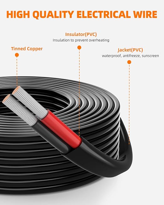 12 Gauge Wire, 12 AWG 2 Conductor Electrical Wire, Flexible/Oxygen-Free Tinned - Image 2