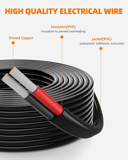 12 Gauge Wire, 12 AWG 2 Conductor Electrical Wire, Flexible/Oxygen-Free Tinned - Image 2