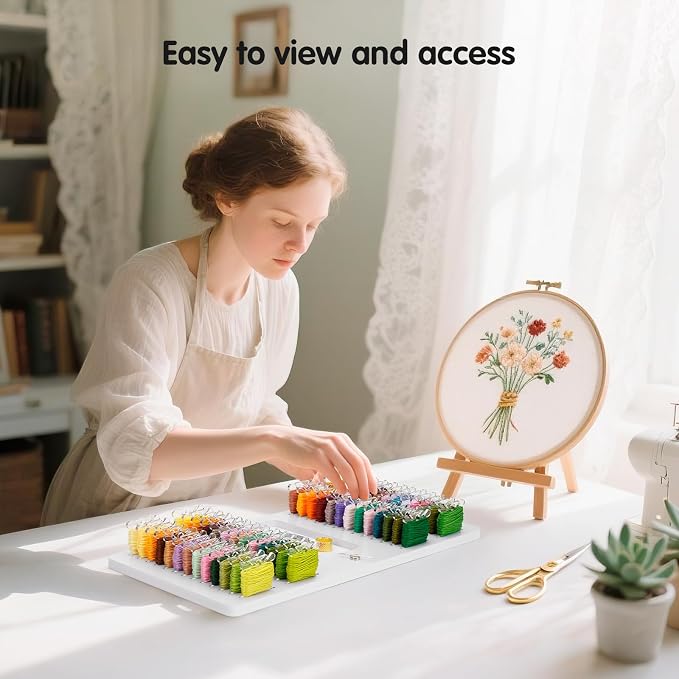 3mm Embroidery Floss Storage Organizer, 52-Slot Bobbin & Tools Tray - Image 5