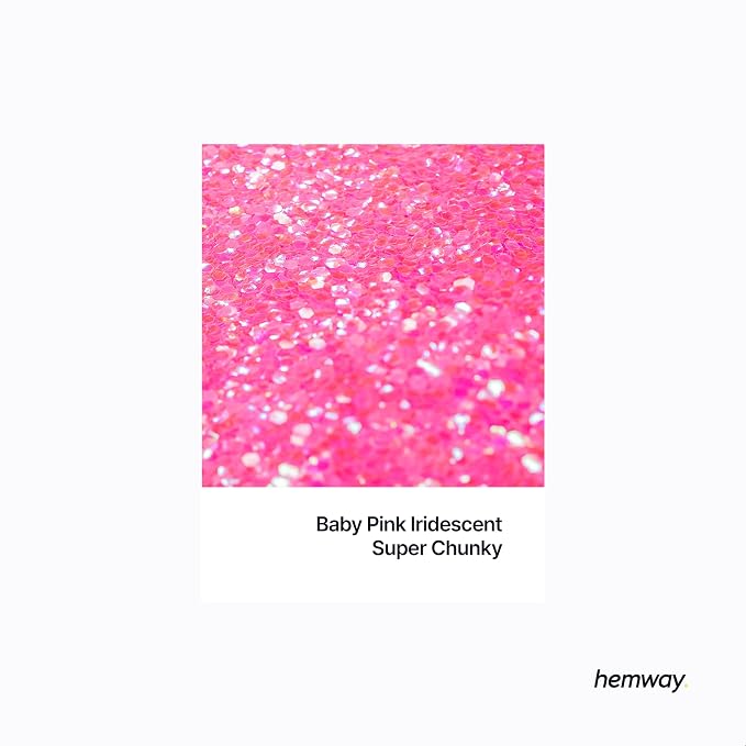 Hemway Glitter for Resin 100g Baby Pink Iridescent Metallic Crystals for Epoxy - Image 2