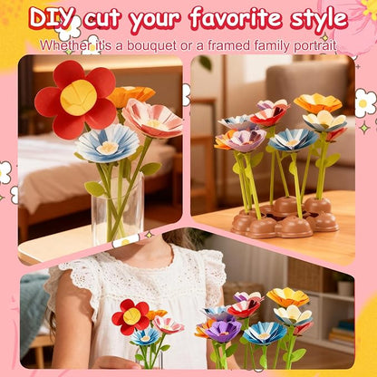 EALRIDV Fabric Flower Bouquets Toys, DIY Flower Press Kit, Creative Floral - Image 5