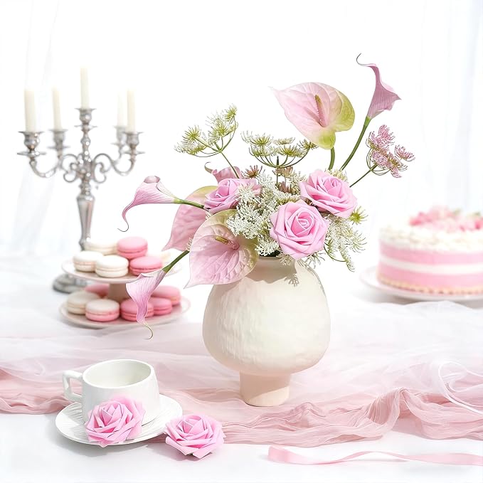 Artificial Flowers Foam Fake Roses 25pcs Pink Roses - Image 5