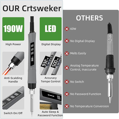 Soldering Iron Kit, 190W Soldering Gun, 110V LED Solder Kit - Image 7