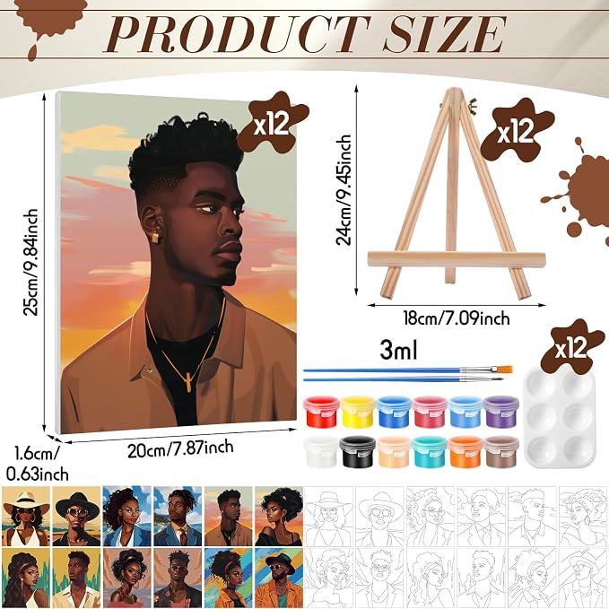 Zhanmai 12 Pack Pre Drawn Canvas - Image 2