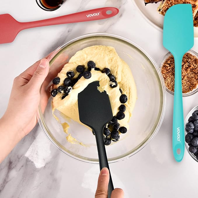 3 Pack Large Silicone Spatula for Kitchen, 600°F Heat resistant Rubber Spatulas - Image 8