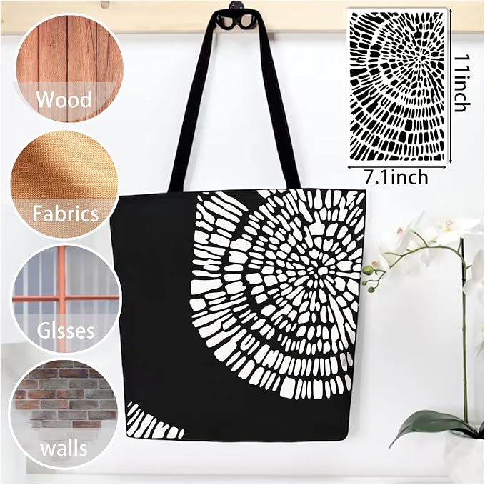8 Pieces Abstract Geometry Texture Brick Stencils - Image 2