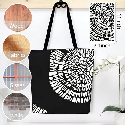 8 Pieces Abstract Geometry Texture Brick Stencils - Image 2