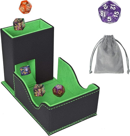 Dice Tower and Tray, Portable Commander Deck Box, Foldable Dice Storage Box by Stepane