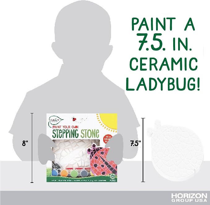 Creative Roots Mosaic Ladybug Stone, Includes 7-Inch Ceramic Stepping Stone & 6 - Image 5